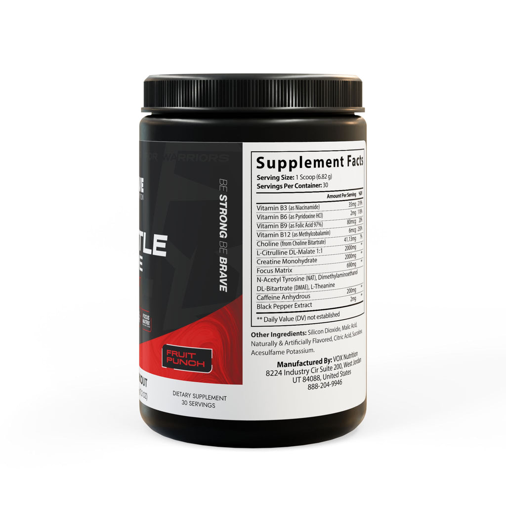Brave Battle Mode Pre-Workout Supplement, Fruit Punch (204g, 7.1oz)