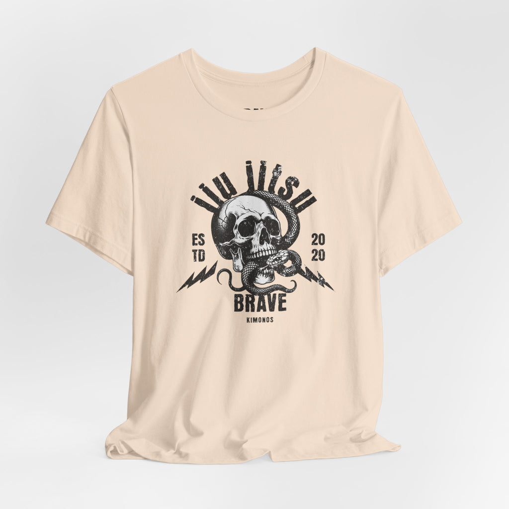 Brave Skull & Snake Tee — Vintage Motorcycle Rock Graphic T-Shirt