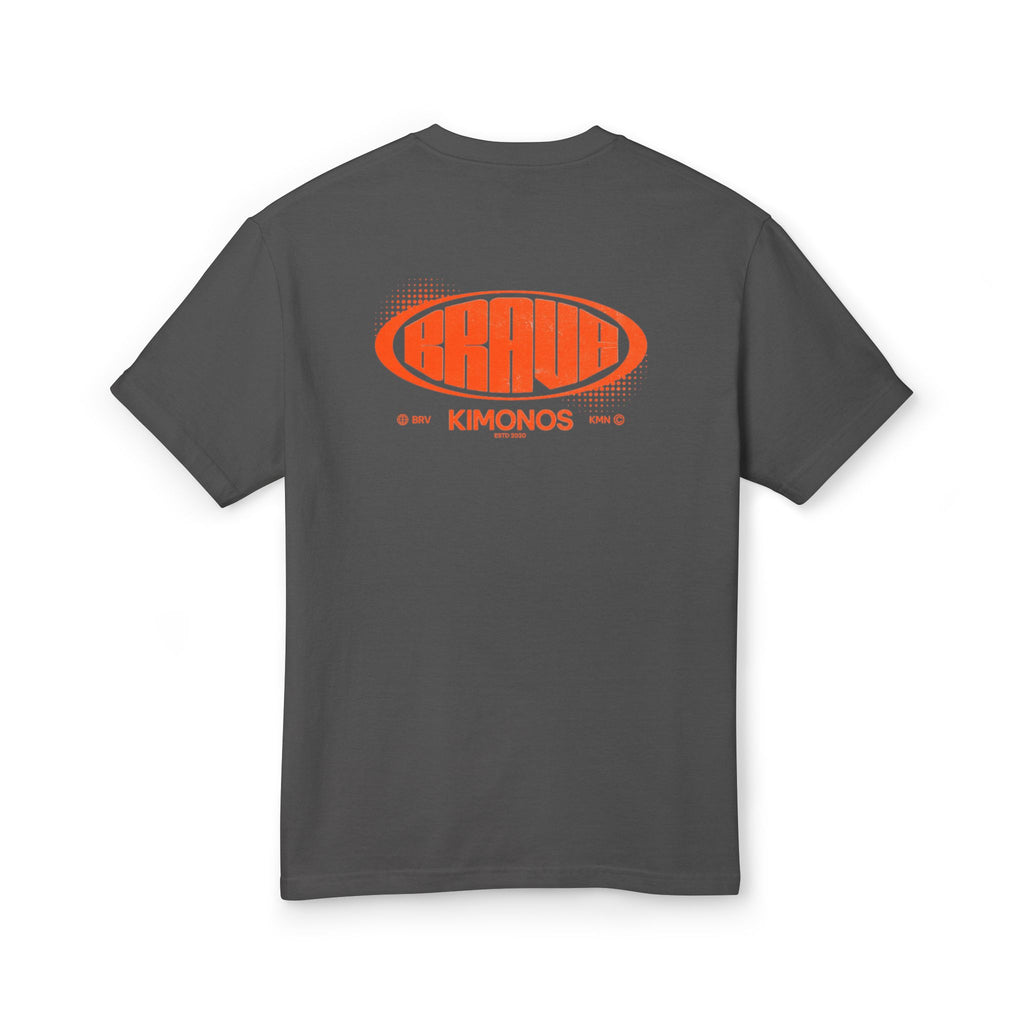Graphic Tee — Retro Orange ‘Kimonos’ Logo Heavyweight Cotton Shirt