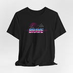 Brave Retro Sunset Tee — 'Be Brave' Vintage 80s Motivational T-Shirt