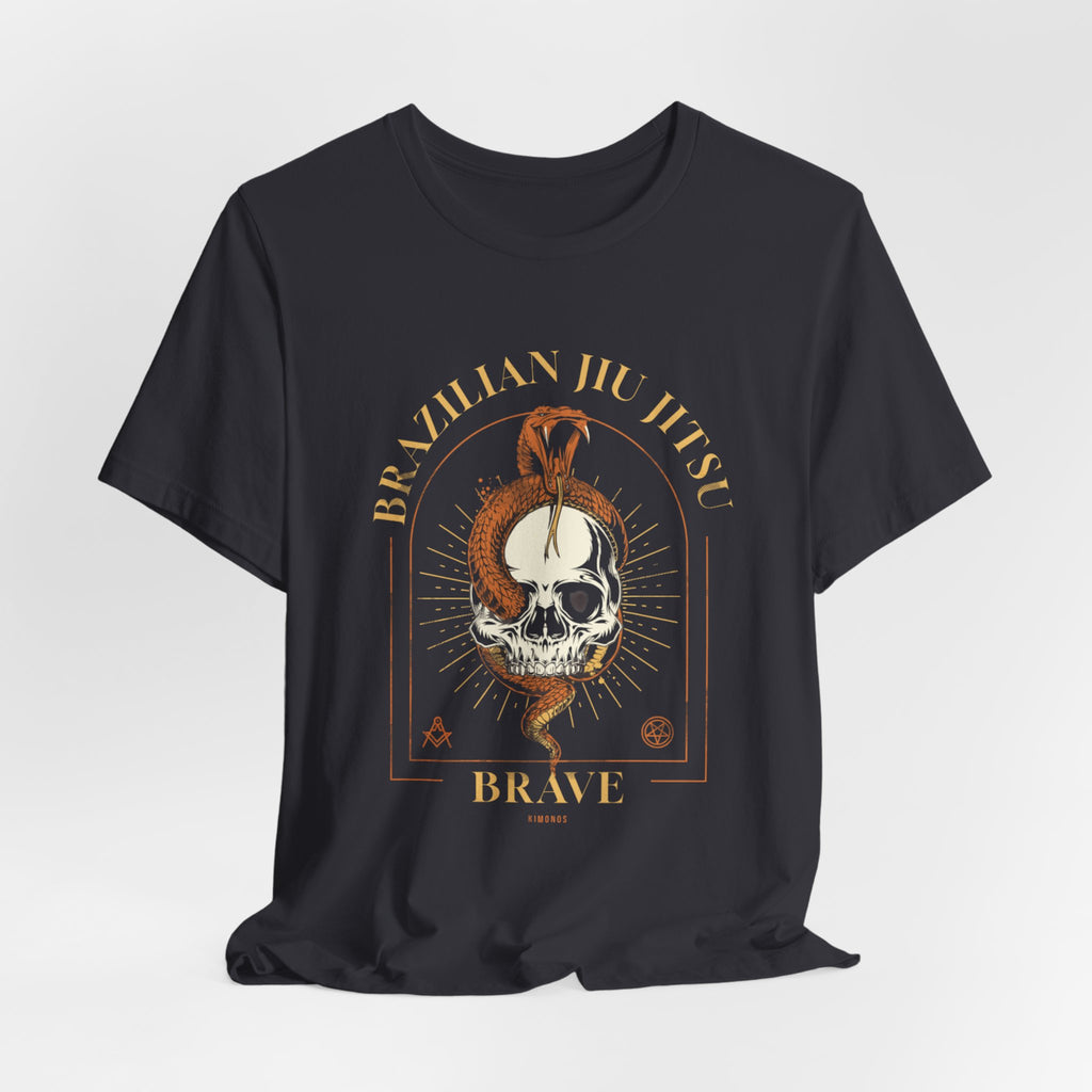 Brazilian Jiu Jitsu Skull Tee — "Brave" Martial Arts Graphic Shirt