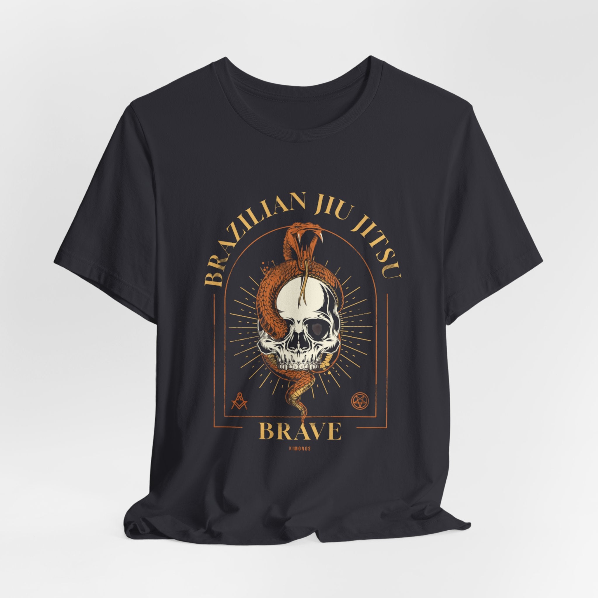 Brazilian Jiu Jitsu Skull Tee — "Brave" Martial Arts Graphic Shirt
