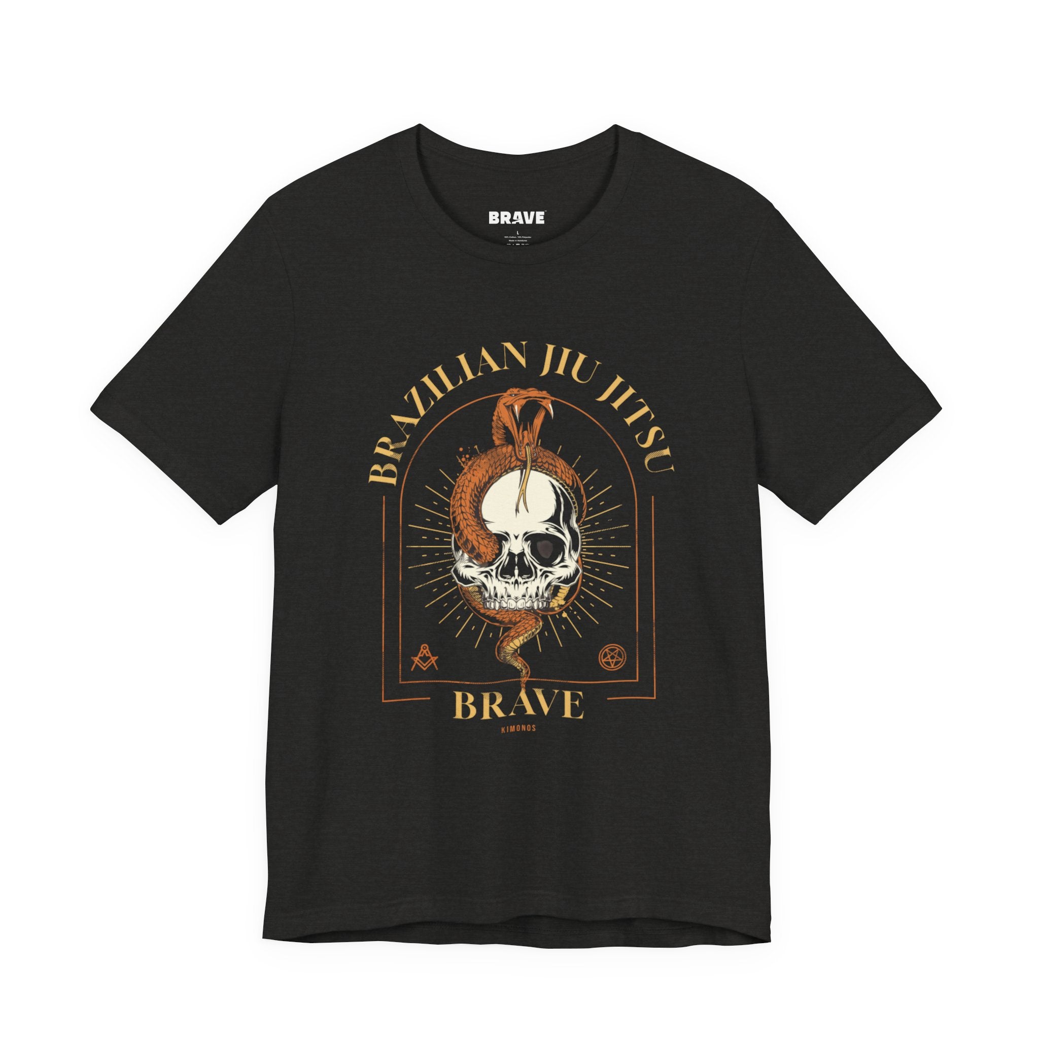 Brazilian Jiu Jitsu Skull Tee — "Brave" Martial Arts Graphic Shirt
