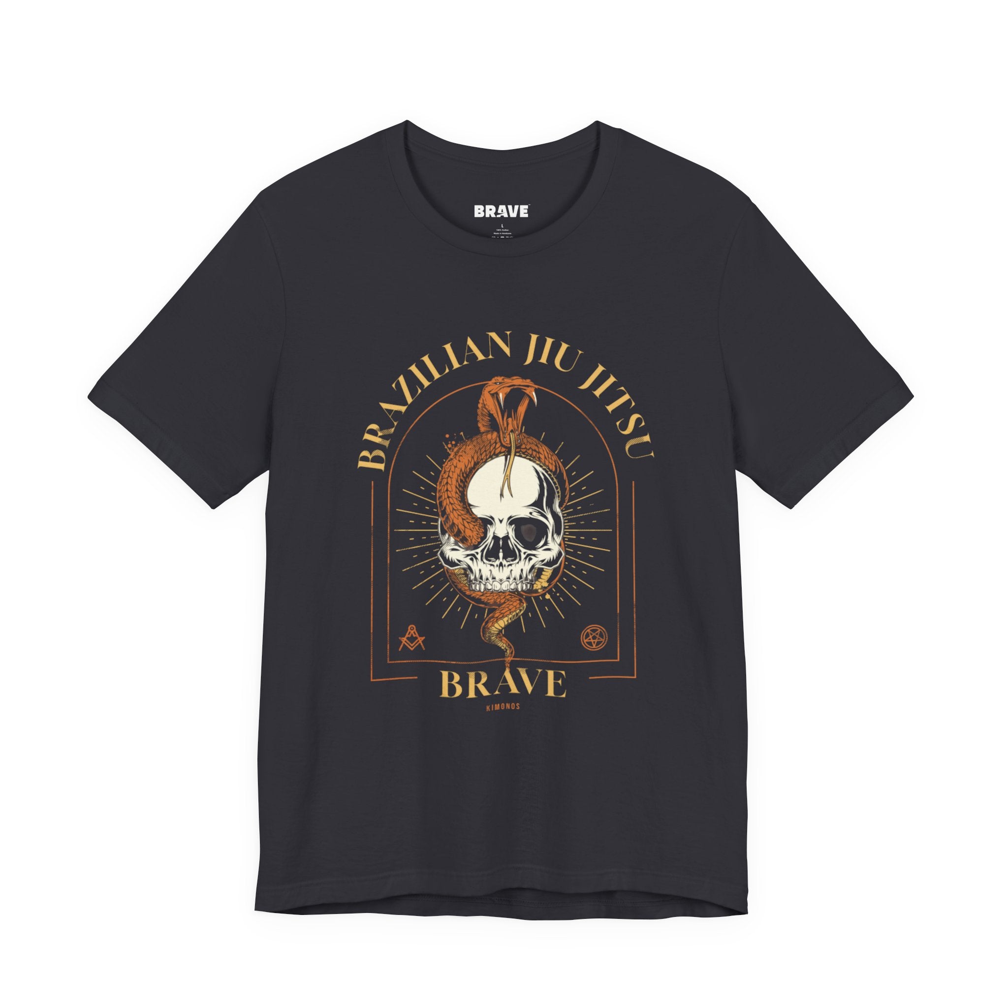 Brazilian Jiu Jitsu Skull Tee — "Brave" Martial Arts Graphic Shirt