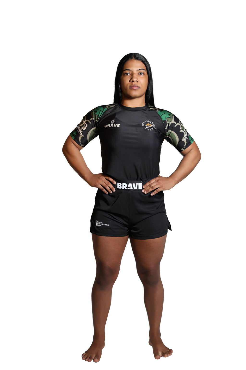 Brave Kimonos X Submission Snax  Jaguar Rash Guard short sleeve