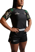 Brave Kimonos X Submission Snax  Jaguar Rash Guard short sleeve