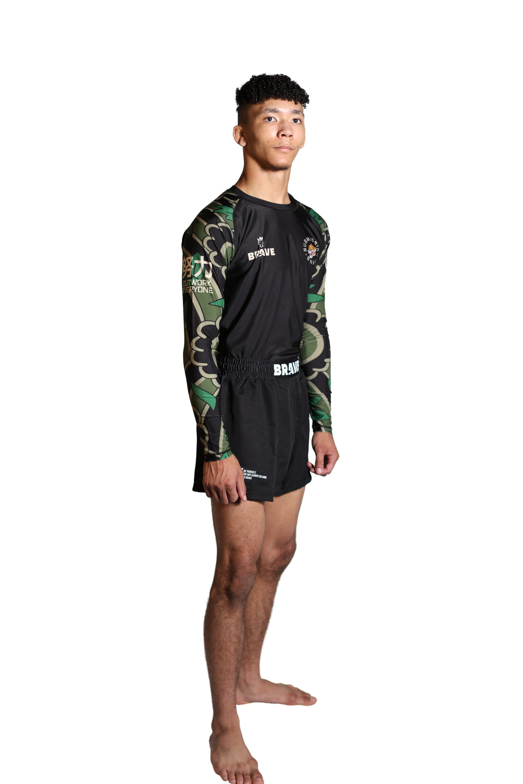 Brave Kimonos X Submission Snax  Jaguar Rash Guard Long sleeve