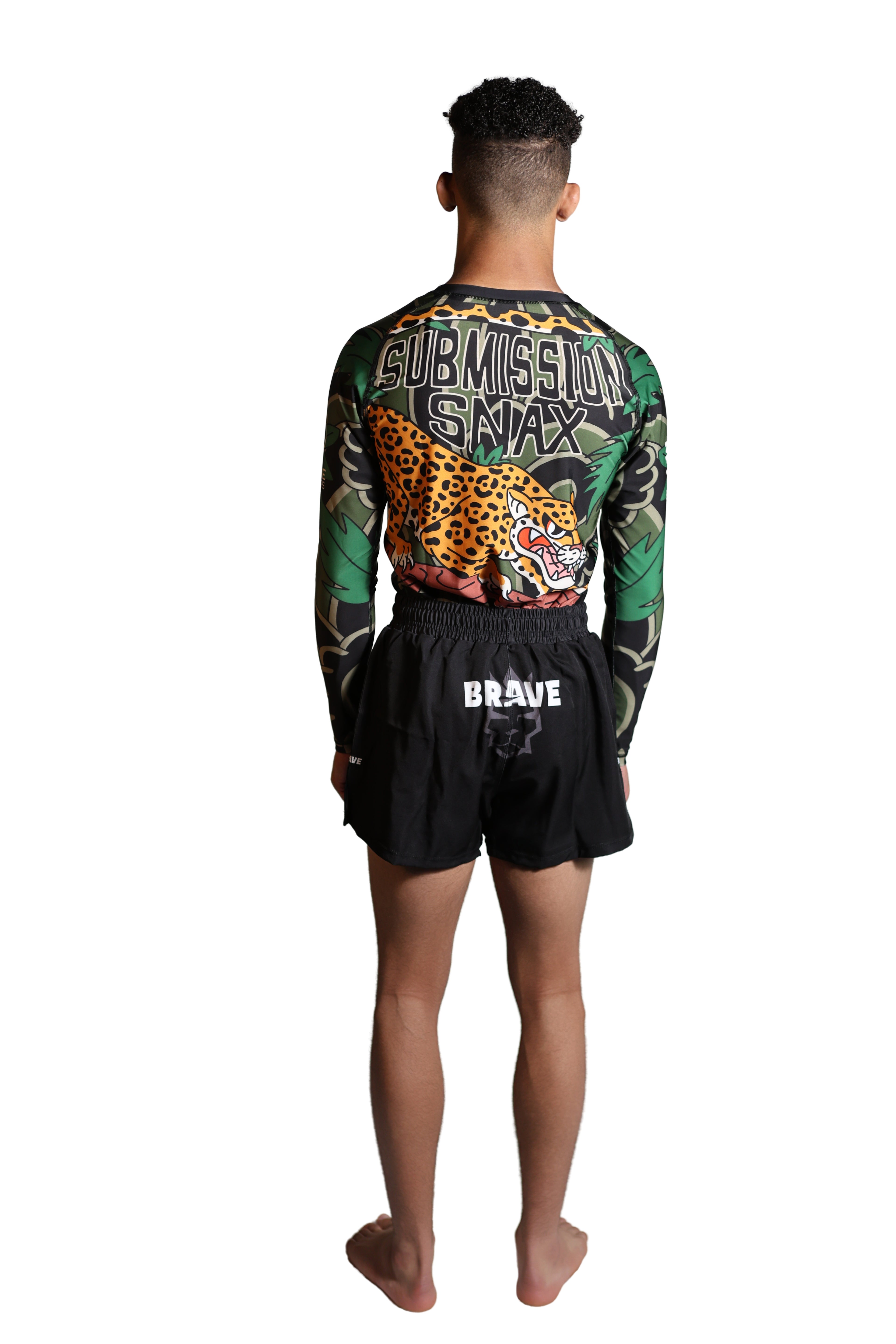 Brave Kimonos X Submission Snax  Jaguar Rash Guard Long sleeve