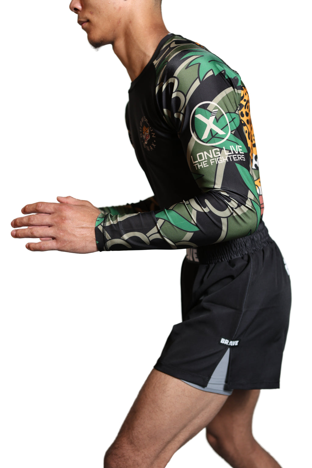 Brave Kimonos X Submission Snax  Jaguar Rash Guard Long sleeve