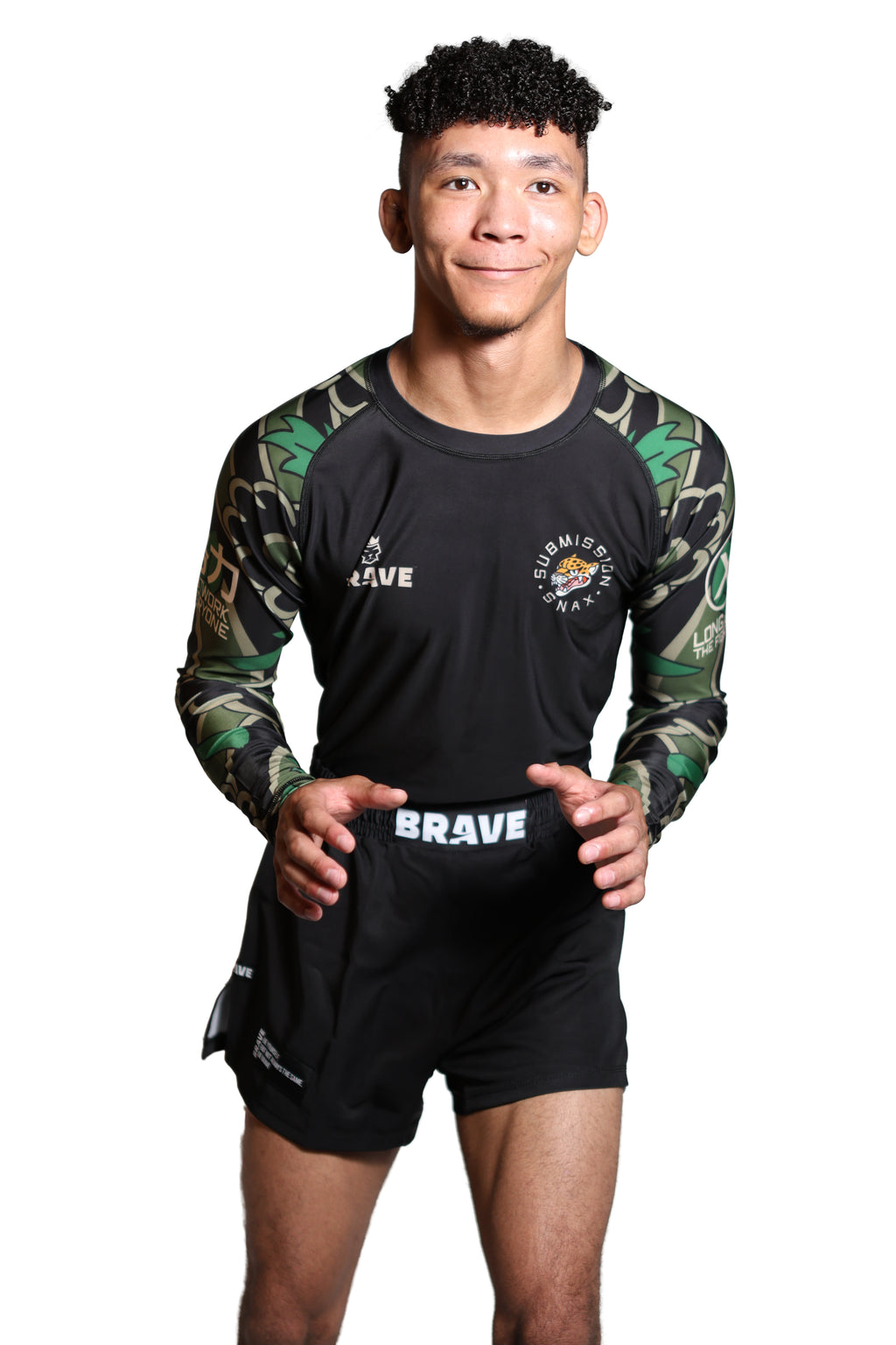 Brave Kimonos X Submission Snax  Jaguar Rash Guard Long sleeve