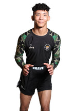 Brave Kimonos X Submission Snax  Jaguar Rash Guard Long sleeve