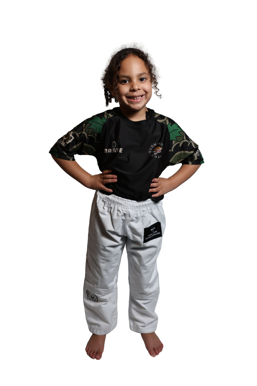 Brave Kimonos X Submission Snax  Jaguar Rash Guard KIDS