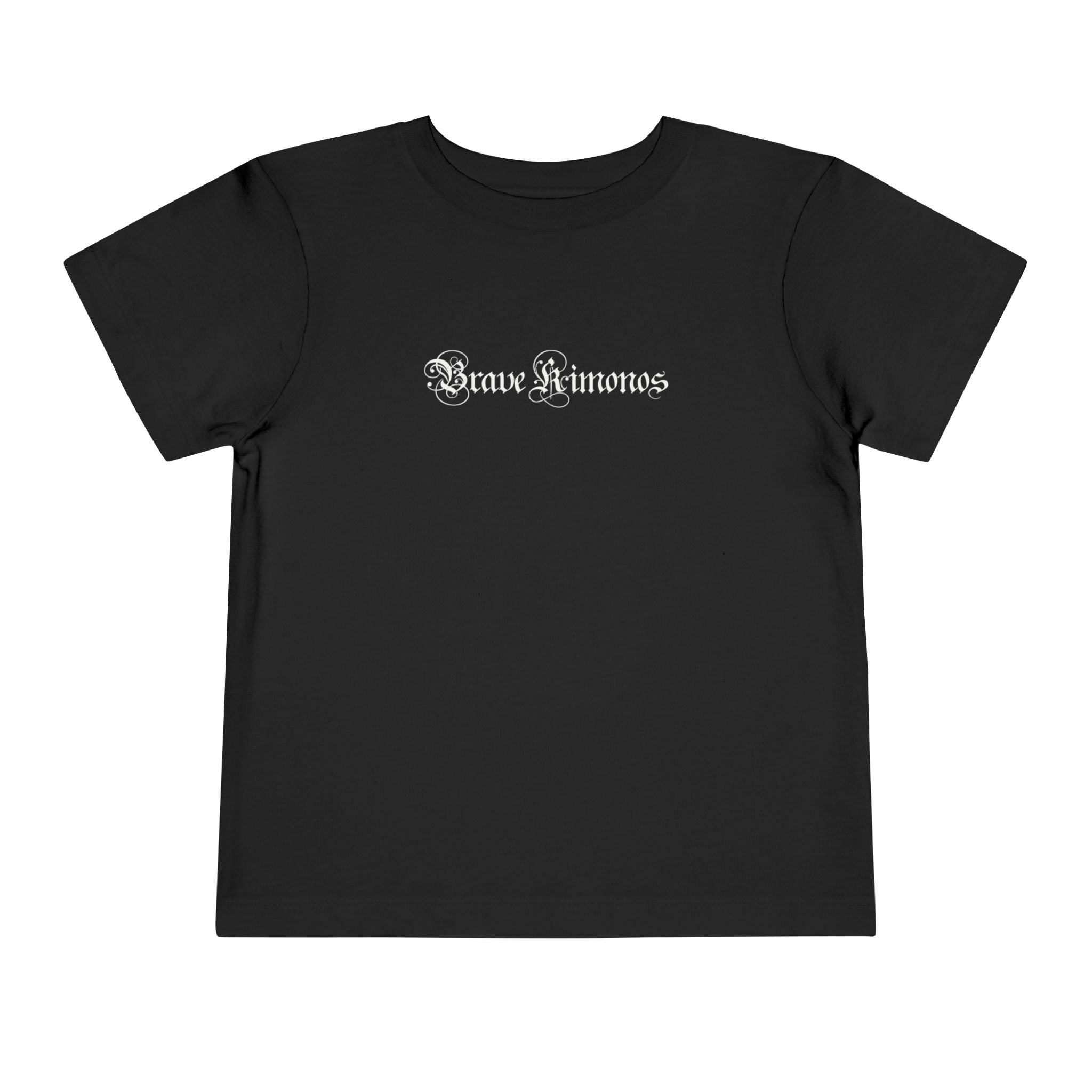 Toddler Tee — Angel Wings Graphic "Brave Rumors" Gothic Design