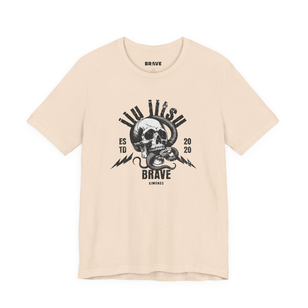 Brave Skull & Snake Tee — Vintage Motorcycle Rock Graphic T-Shirt