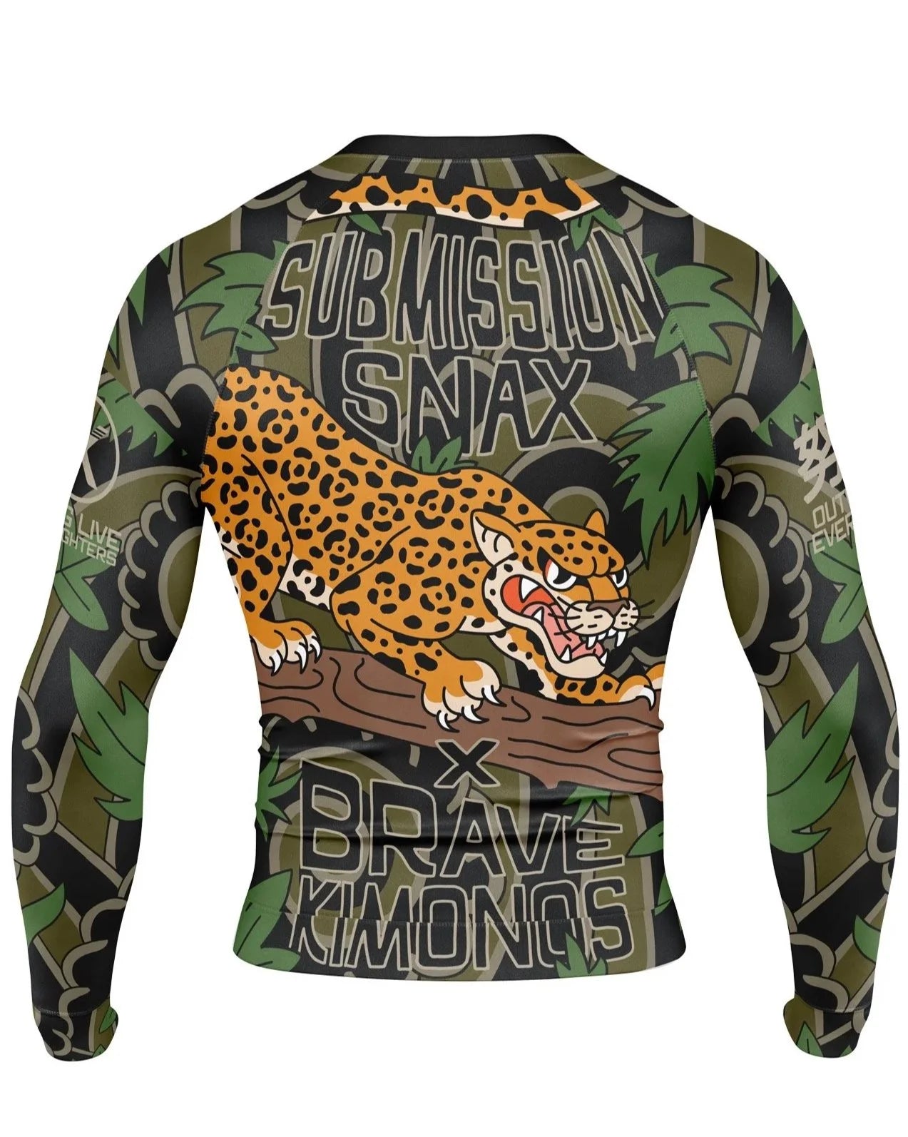 Brave Kimonos X Submission Snax  Jaguar Rash Guard Long sleeve