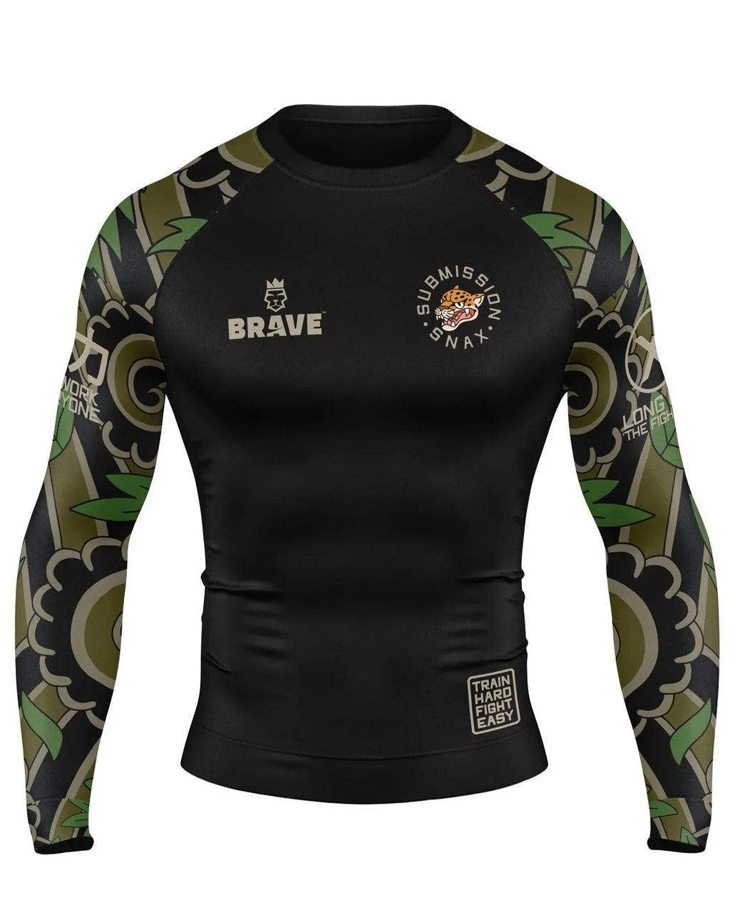 Brave Kimonos X Submission Snax  Jaguar Rash Guard Long sleeve
