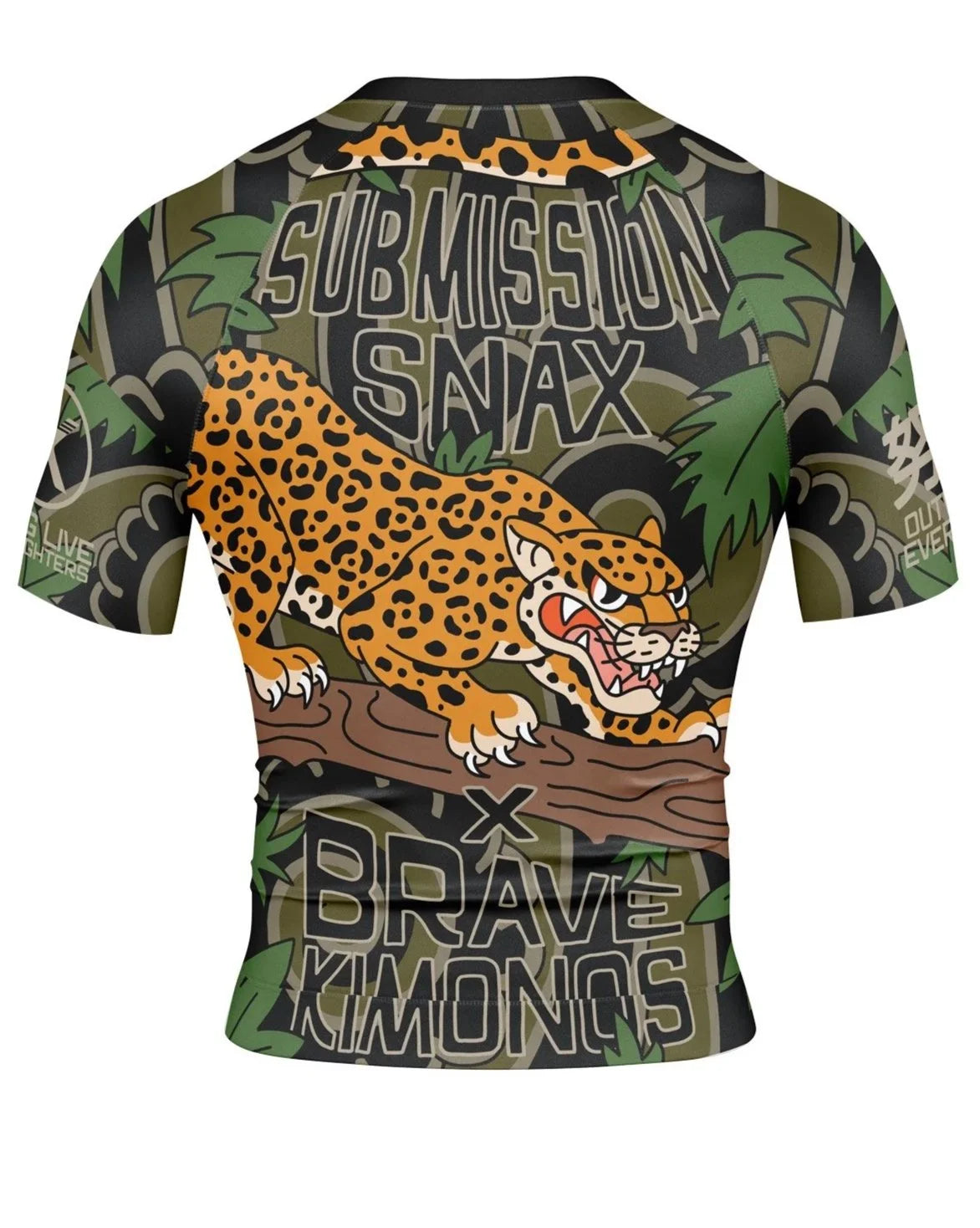 Brave Kimonos X Submission Snax  Jaguar Rash Guard short sleeve
