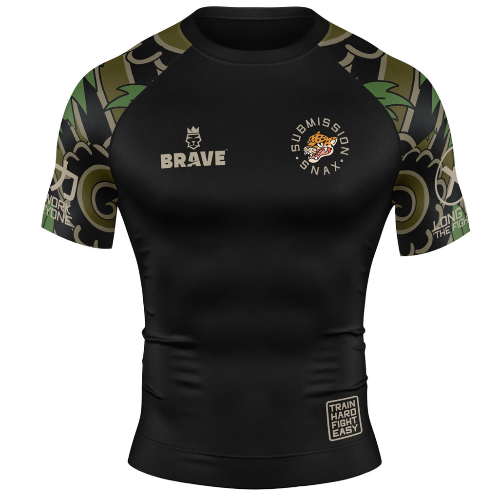 Brave Kimonos X Submission Snax  Jaguar Rash Guard KIDS