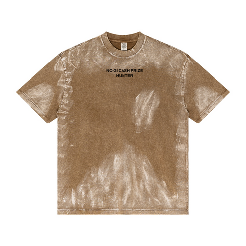 260GSM Unisex Painted Pigment-Wash T-shirt Coffee Brown